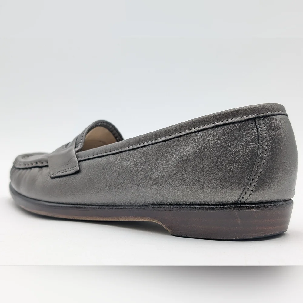 SAS Tripad Comfort Women's Sz 6M Charcoal Leather Loafers Tripad System Insoles - Picture 7 of 17